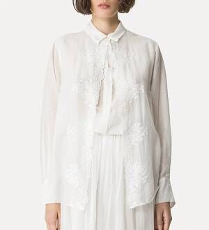 NEW FORTE FORTE embroidered voile shirt in white